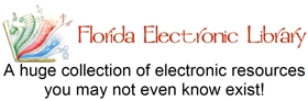 image of Florida Electronic Library logo and link to www.flelibrary.com
